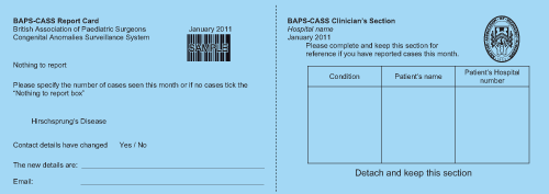 Sample report card for BAPS for recognition purposes.