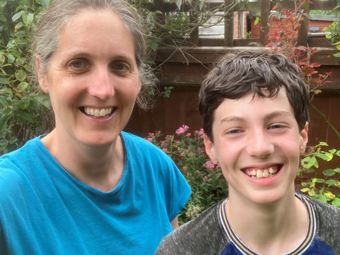 Participant Heather and her son looking happy and healthy.