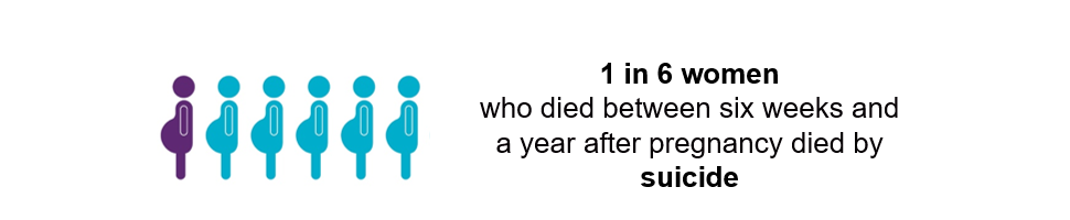 1 in 6 women who dies between six weeks and a year after pregnancy died by suicide